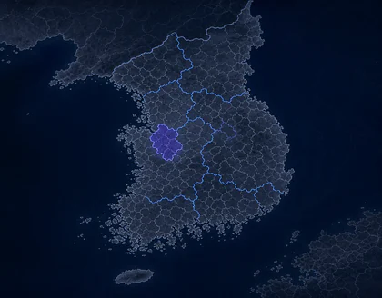 행정구역 경계 체계를 강조한 지도 미리보기